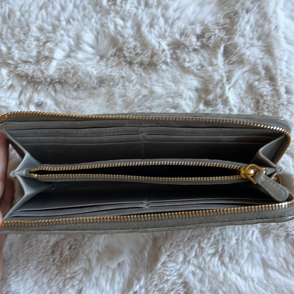 Miu Miu Matelasse Half Zip Long Wallet in Light Gray - Picture 11 of 15